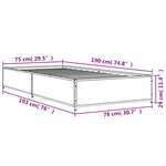 vidaXL Cadre de lit sans matelas chêne marron 75x190 cm
