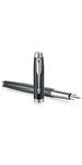 PARKER IM stylo plume, "Metallic Pursuit", plume fine, attributs chromés