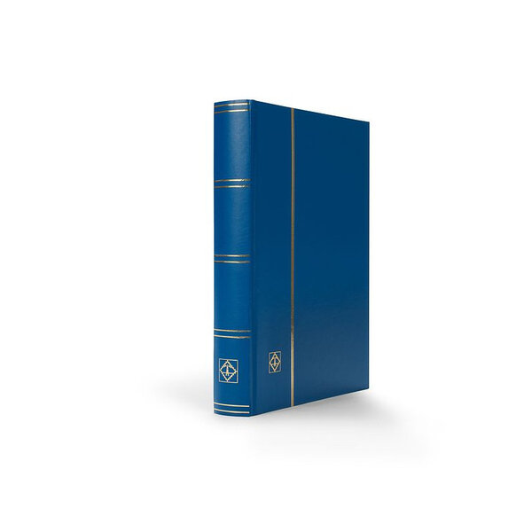 Classeur à bandes pour timbres 64 pages blanches subdivisées. Couleur - Bleu