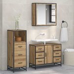 vidaXL Ensemble de mobilier de salle de bain 3 Pièces chêne artisanal