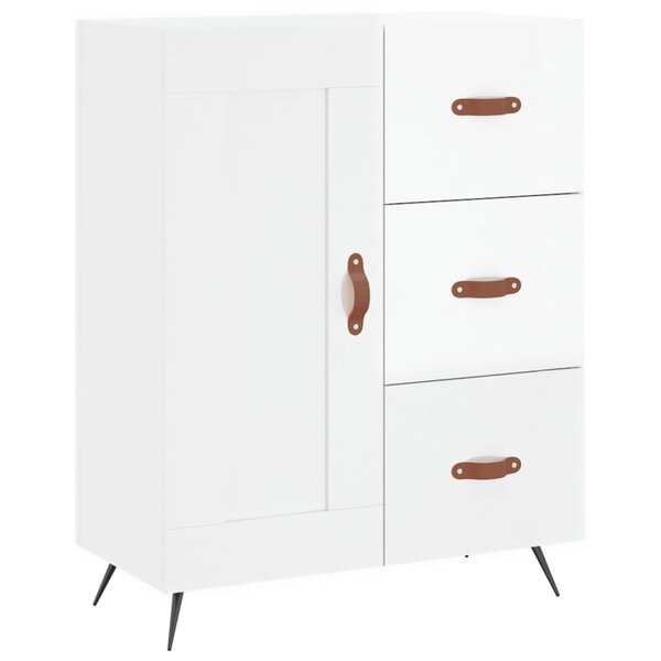 vidaXL Buffet Blanc brillant 69 5x34x90 cm Bois d'ingénierie