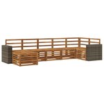vidaXL Ensemble de canapé d'angle 7 Pièces Naturel Bois d'Acacia Massif