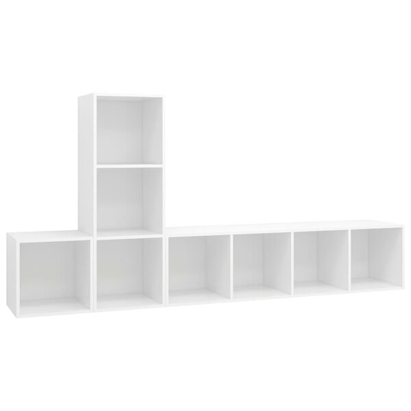 vidaXL Ensemble de meuble TV 3 Pièces Blanc Aggloméré