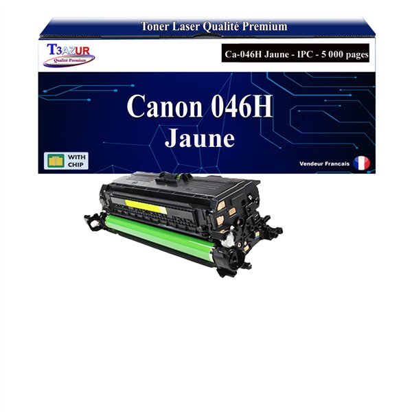 T3AZUR -Toner compatible avec Canon 046H (1251C002/1247C002) pour Canon MF-732Cdw  MF-734Cdw  MF-735Cx Jaune- 5 000p