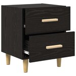 vidaXL Armoire de lit Chêne noir 40 x 35 x 47.5 cm Bois d'ingénierie
