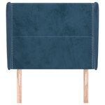 vidaXL Tête de lit avec oreilles Bleu foncé 103x23x118/128 cm Velours