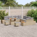 vidaXL Ensemble de canapé de jardin 13 Pièces Beige et Gris clair