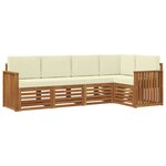 vidaXL Ensemble de canapés d'extérieur 5 pc Naturel et Crème Polyester