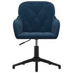 Chaise fauteuil siège pivotante de bureau informatique étude velours bleu 02_0024091
