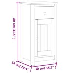 vidaXL Armoire de salle de bain BERG blanc 40x34x80 cm pin massif