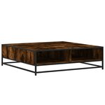 vidaXL Table basse chêne fumé 100x100x30 cm bois d'ingénierie et métal