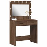 vidaXL Table de Toilette avec tiroir Chêne brun 78 5 x 41 x 135 cm