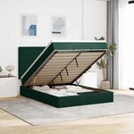 vidaXL Cadre de lit ottoman avec matelas vert foncé 140x200 cm velours