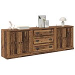 vidaXL Buffets 3 Pièces Bois Ancien 70 x 35 5 x 67 5 cm Bois d'ingénierie