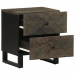 vidaXL Table de chevet noir 40x33x46 cm bois de manguier solide