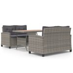 vidaXL Ensemble à manger de jardin 3 Pièces Résine tressée bois d'acacia