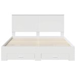 vidaXL Cadre de lit avec tiroir Blanc 160 x 200 cm Bois d'ingénierie