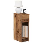 vidaXL Tables de chevet avec tiroir 2 Pièces vieux bois 20x36x60 cm