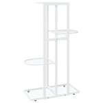 vidaXL Support pour plantes 4 niveaux 43x22x76 cm Blanc Métal