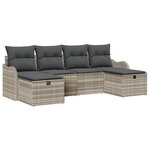 vidaXL Ensemble de canapé de jardin 6 Pièces Gris clair 231 x 117 x 85 cm