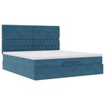 VidaXL Cadre de lit ottoman avec matelas bleu foncé 180x200 cm velours