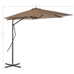 vidaXL Parasol d'extérieur avec poteau en acier 300 cm Taupe