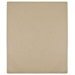 vidaXL Drap-housse Jersey Taupe 100x200 cm Coton