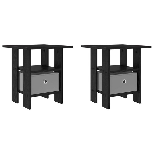vidaXL Table de chevet avec tiroir 2 Pièces Chêne noir 41 x 40 x 45 cm