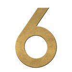 Numéro 6-Numéro adhésif pour boîtes aux lettres - Vinyle épais texturé, hauteur 50 mm - Or Vieilli