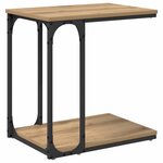 vidaXL Table d'appoint avec étagère Chêne artisanal 50 x 35 x 52 cm