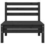 vidaXL Canapés centraux de jardin 4 Pièces Noir Bois de pin massif