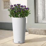 LECHUZA Jardinière CILINDRO Cottage 32 ALL-IN-ONE diamètre 32 cm blanc