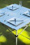 Table à lattes de camping - O'Camp - Housse de transport inclus - Dimensions : 70 x 70  x 70 cm