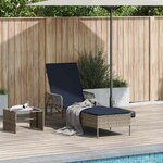 vidaXL Chaise longue avec coussin Gris 157 x 55 x 92cm polyrotin