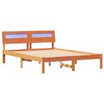 vidaXL Cadre de lit avec tête de lit Brun cire 140 x 190 cm Pin massif