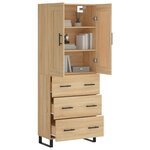 vidaXL Buffet haut Chêne sonoma 69 5x34x180 cm Bois d'ingénierie