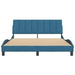 vidaXL Cadre de lit sans matelas Hanko bleu 160x200 cm velours