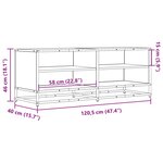 vidaXL Meuble TV noir 120 5x40x46 cm bois d'ingénierie et métal