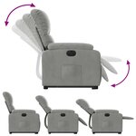 vidaXL Fauteuil inclinable électrique gris clair tissu microfibre