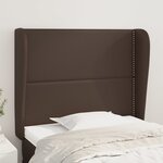 vidaXL Tête de lit avec oreilles Marron 93x23x118/128 cm Similicuir