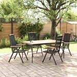 vidaXL Chaises de jardin pliables lot de 4 aluminium et textilène noir