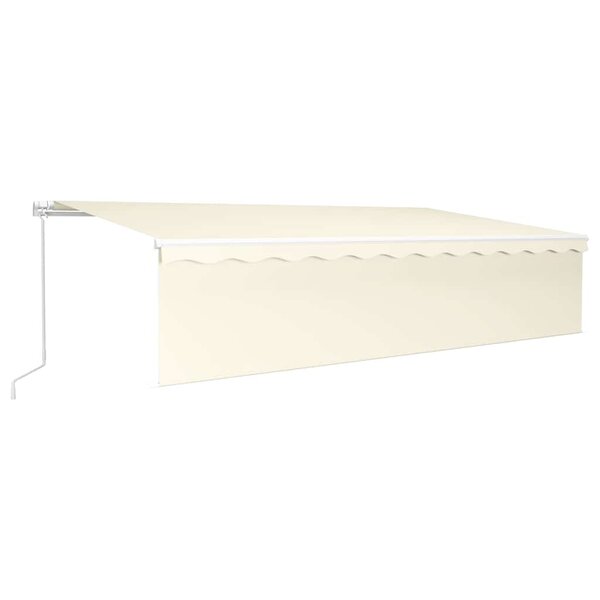 vidaXL Auvent manuel rétractable avec store 6x3 m Crème