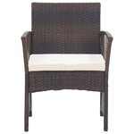 vidaXL Fauteuils de jardin et coussins lot de 2 Marron Résine tressée