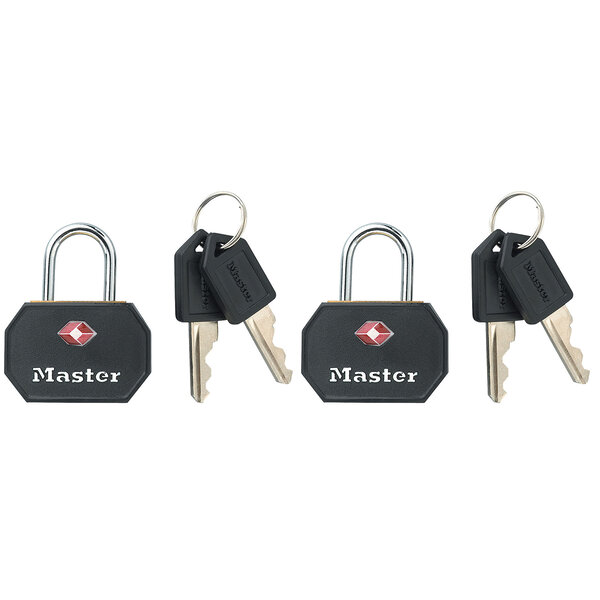 Pack de 2 Cadenas à Clés TSA  Noir   4 x 3 x 2 2 cm
