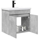 vidaXL Meuble de salle de bain avec robinet Gris béton