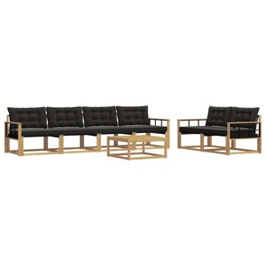 vidaXL Ensemble de canapés d'extérieur 7 Pièces Blanc et noir