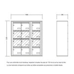 Bloc collectif Leabox  3x4  grade 3  simple face  intérieur  fixation murale  gris poussière ral 7037 finition brillante