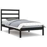 vidaXL Cadre de lit sans matelas noir 100x200 cm bois massif de pin