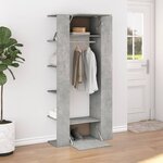 vidaXL Armoire de couloir Gris béton 97 5x37x99 cm Bois d'ingénierie