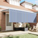 vidaXL Auvent Rétractable Rayé Bleu et blanc 400 x 200 cm tissu